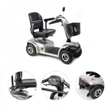 TAURO, scooter muy compacto, desmontabale en 5 partes. Autonomia de 36km, 500W y 2 baterias de 36Ah. Regulable a cada usuario. Aseinto giratorio 360º. Estetica deportiva y con estilo.